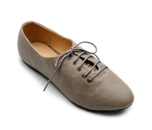 Ollio Oxfords Flats, Grey
